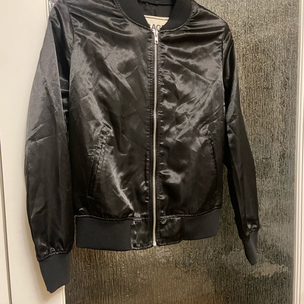 NWOT Garage Satin Bomber Jacket
